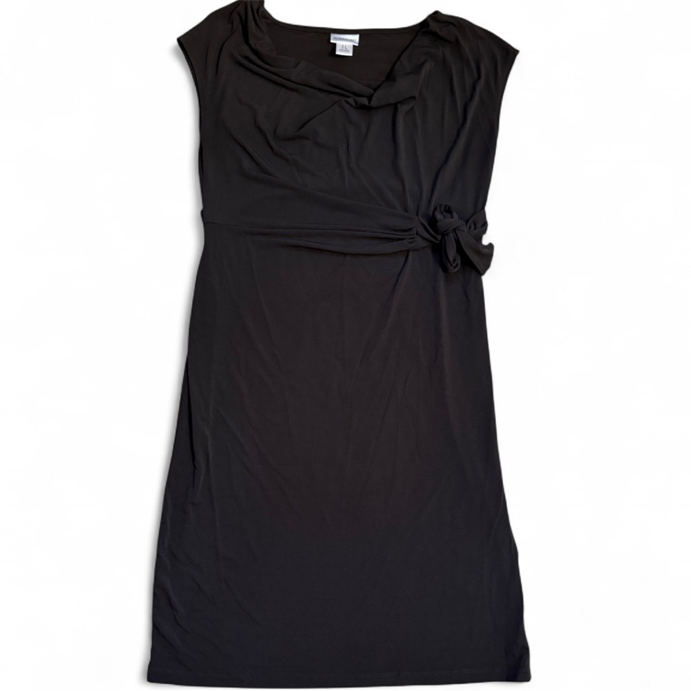 Motherhood Maternity Black Short Cap Sleeve Faux Wrap Dress Small